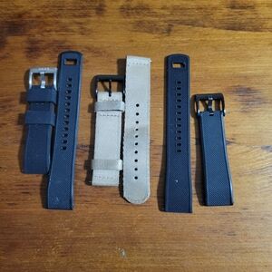 VAER  Watch Straps - Black Rubber & Tan Canvas Set